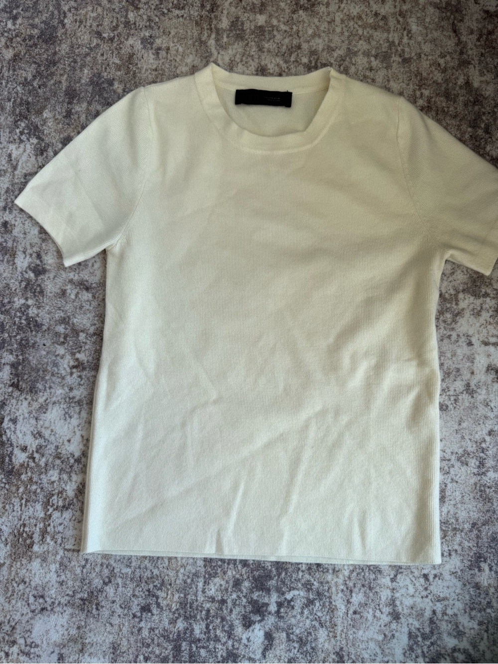 Zara Cream Knit Crewneck Top Size small